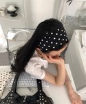 ヘアバンド 「春夏新作」ドット柄ヘアバンドの詳細画像5
