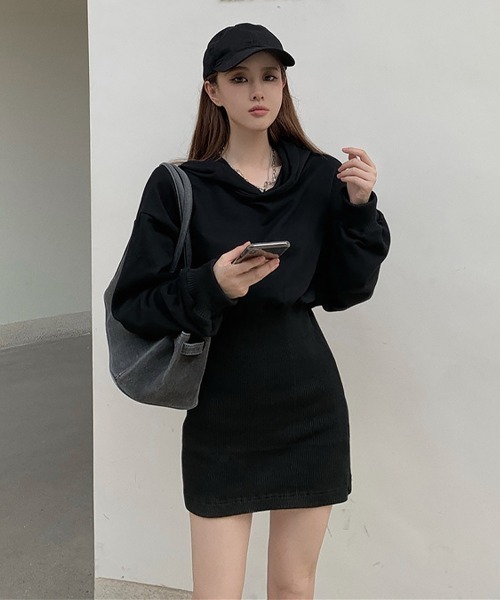 「Miniministore」 長袖ワンピース X-LARGE ブラック レディース_画像5