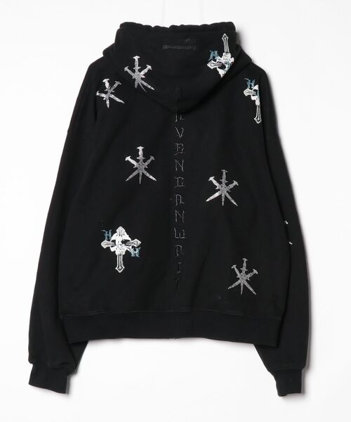 UNKNOWN.（アンノウン） 刺繍ジップアップパーカー「HCWコラボ」 M