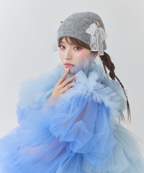「kaorinomori」 ニットキャップ FREE グレー レディース_画像2