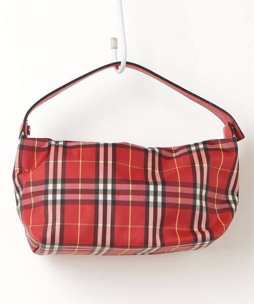 BURBERRY チェック柄 ハンドバッグ BURBERRY（バーバリー） チェック柄ハンドバッグ - レッド レディース