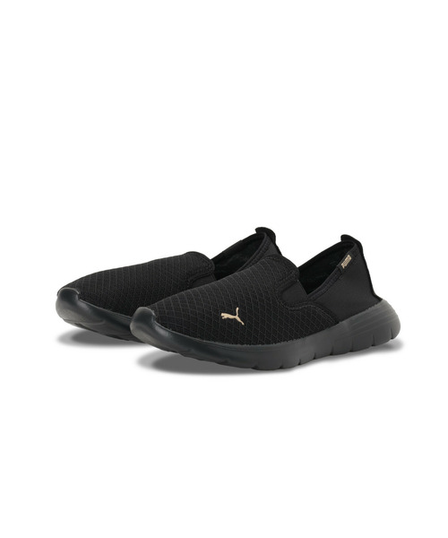 「PUMA」 スリッポン 24.0cm ブラック×ゴールド メンズ_画像3