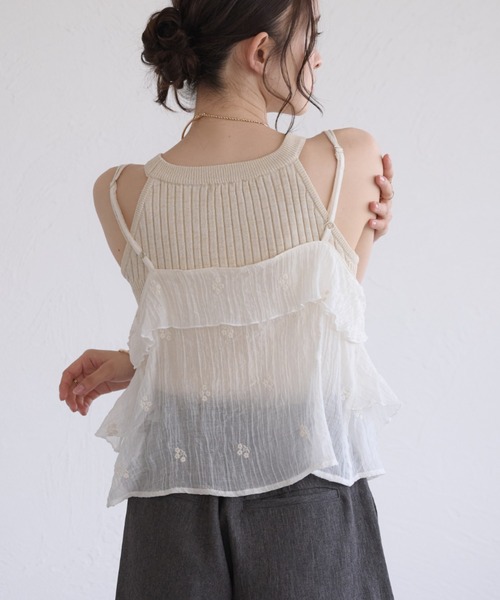raffime（ラフィミー） 「Raffime」花刺繍シアーフリルビスチェ