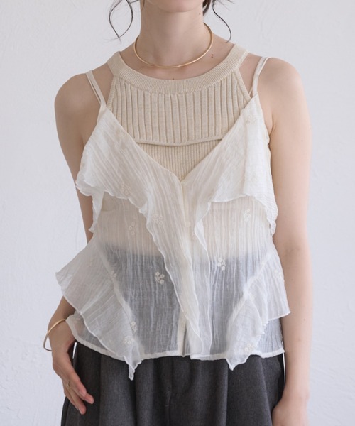raffime（ラフィミー） 「Raffime」花刺繍シアーフリルビスチェ