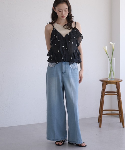 raffime（ラフィミー） 「Raffime」花刺繍シアーフリルビスチェ
