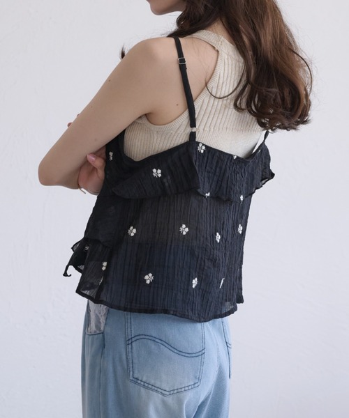 raffime（ラフィミー） 「Raffime」花刺繍シアーフリルビスチェ