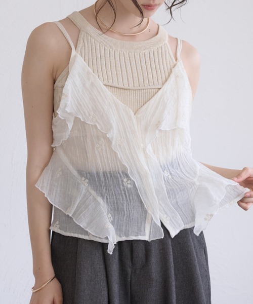 raffime（ラフィミー） 「Raffime」花刺繍シアーフリルビスチェ