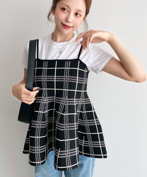 ハンドメイド　ニット　キャミソール( )✩‧₊ moment+ キャミソール フレアニットキャミ : ZOZOTOWN Yahoo!店 - 通販