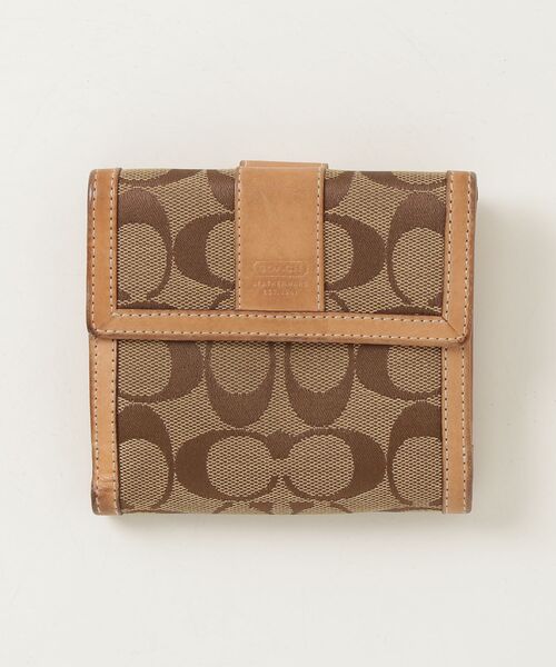 未使用✨COACH 長財布 二つ折り シグネチャー柄 コーデッドキャンバス 茶系 COACH（コーチ） シグネチャー柄 キャンバス二つ折り財布 - ブラウン