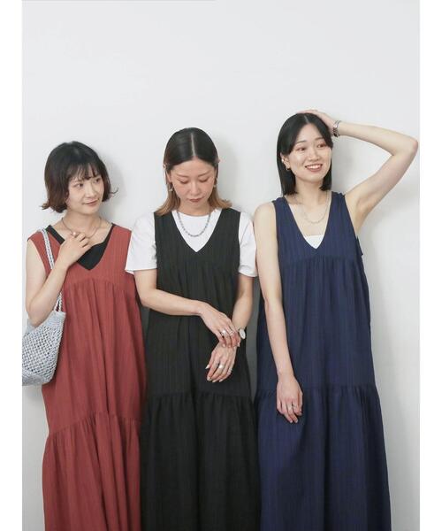 「Samansa Mos2 blue」 ノースリーブワンピース F ダークオレンジ レディース_画像2