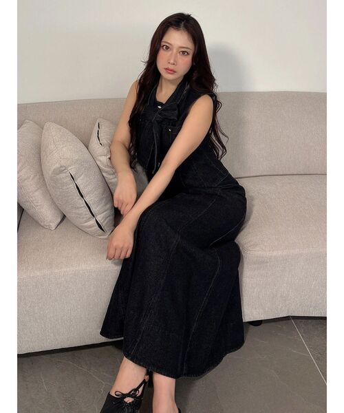 MERCURYDUO マーメイドスカート XSサイズ ブラック MERCURYDUO（マーキュリーデュオ） ロング スカート デニムバック