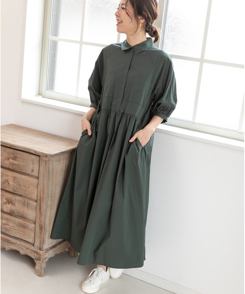 「PREFERIR」 7分袖ワンピース SMALL ネイビー レディース_画像4
