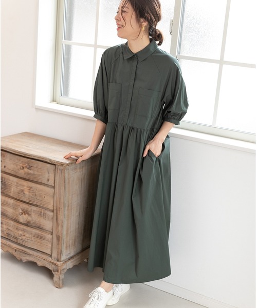 「PREFERIR」 7分袖ワンピース SMALL ネイビー レディース_画像6