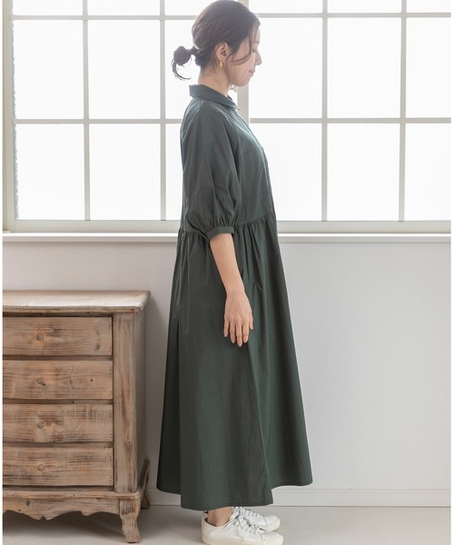 「PREFERIR」 7分袖ワンピース SMALL ネイビー レディース_画像9