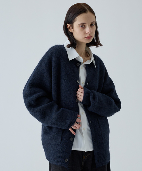 VELNUS カーディガン 「VELNUS」Wool-Blend Short Crew Neck Cardigan