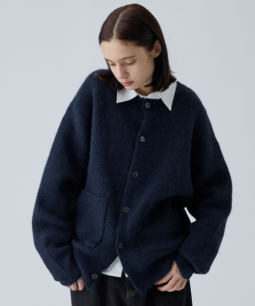 VELNUS カーディガン 「VELNUS」Wool-Blend Short Crew Neck Cardigan