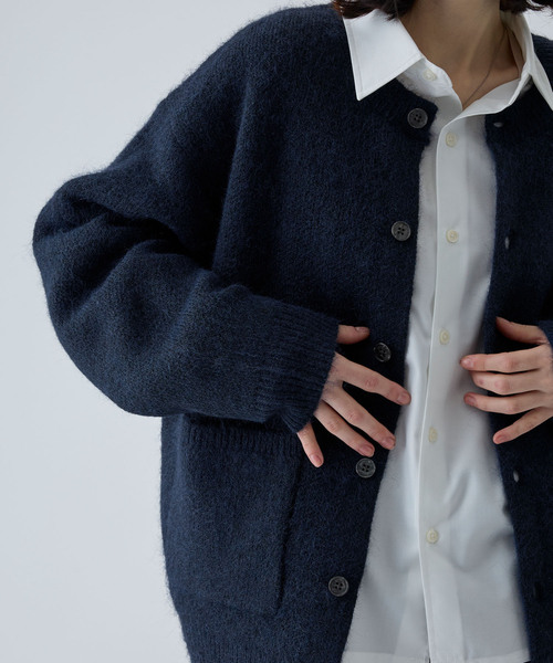 VELNUS カーディガン 「VELNUS」Wool-Blend Short Crew Neck Cardigan