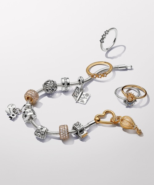 【正規品】PANDORA パンドラ リング 3点セット 美品 EU52 EU54 PANDORA（パンドラ） 指輪 リング セレスチアル スターズ リング