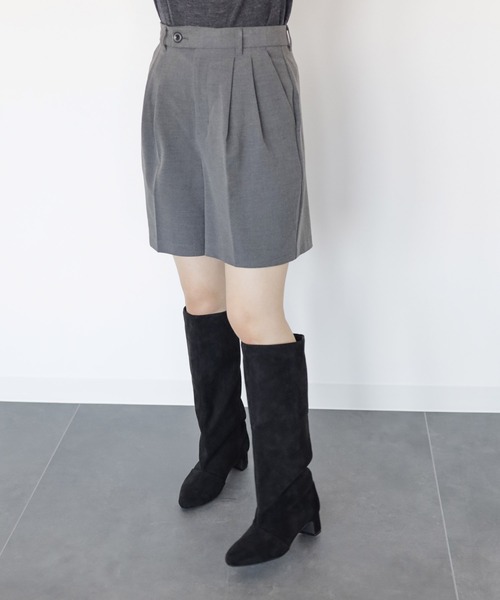 ワイドシャフト ロングブーツ ブラック ヒール4.6cm 23-23.5cm ワイドシャフト ロングブーツ ブラック ヒール4.6cm 23-23.5cm