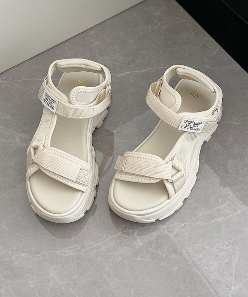 ファビオ♡厚底ボリュームソールサンダル Shoes in Closet サンダル 厚底 ボリュームソール ベルクロ