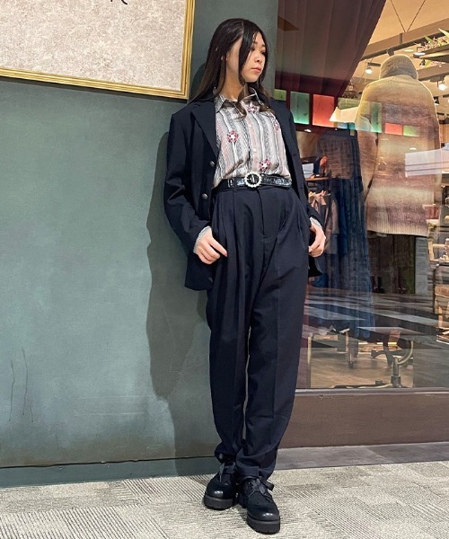 AXESーX パンツ ツータックテーパードパンツ メンズ レディース