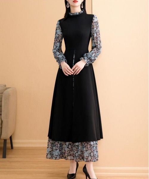 ワンピース 異素材フェイクレイヤードワンピース : ZOZOTOWN