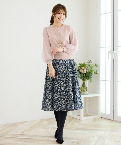 Rose Tiara スカート オーガンジー刺繍スカート : ZOZOTOWN Yahoo!店  