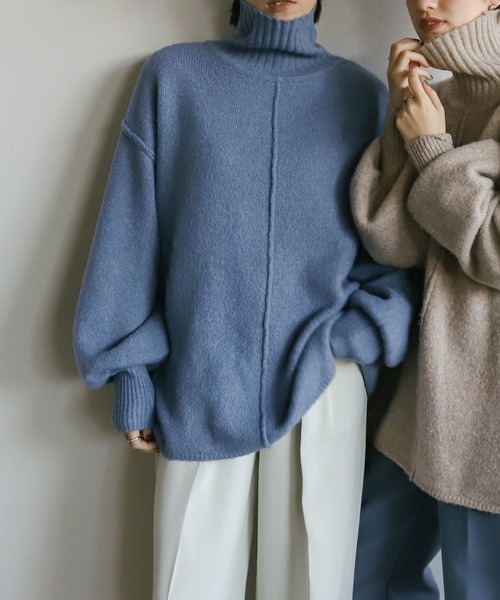 ニット セーター リンキングボリュームスリーブニット レディース select MOCA ニット セーター リンキングボリュームスリーブ