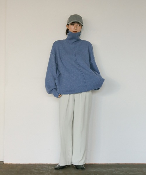 ニット セーター ボリュームスリーブニット レディース select MOCA ニット セーター リンキングボリュームスリーブ