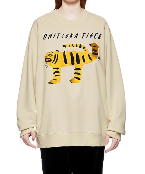 ONITSUKA TIGER トレーナー クリーム Onitsuka Tiger（オニツカタイガー） トレーナー スウェット SWEAT TOP