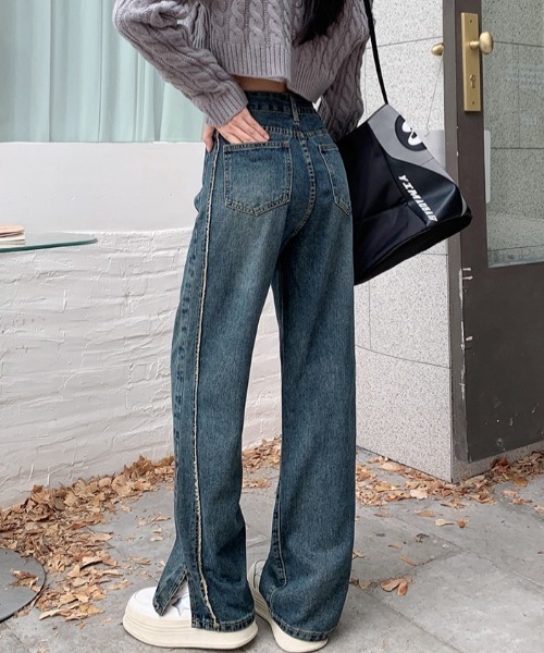 CHANEL デニムパンツ　サイドライン CHANEL】シャネル『サイドライン CCステッチ ジーンズ size38