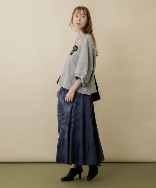 スカート Dignite Collier 三段プリーツスカート レディース  