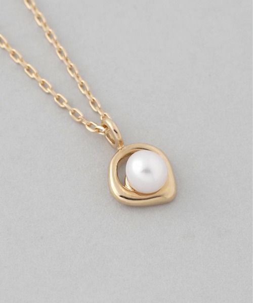 ANEMONE（アネモネ） ネックレス 淡水パール×オーバルラインネックレス
