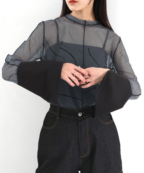 cheriella tシャツ 「cheriella」WEB限定前後2WAY袖切替マーブル
