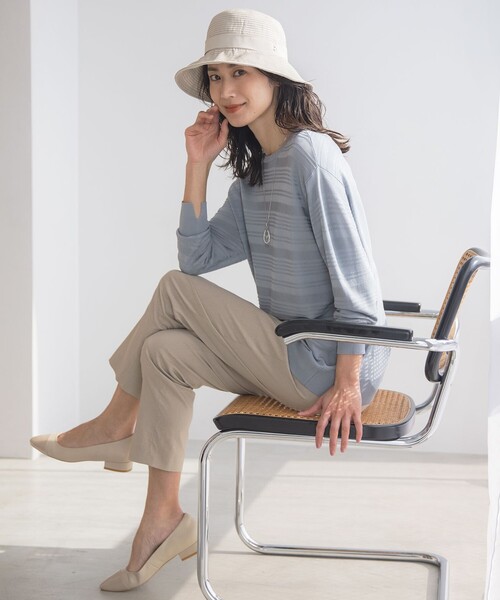 ニット セーター 「WEB限定カラーあり・洗える」SILKY RAYON STRETCH ボーダー ニット レディース ニット セーター 「WEB限定カラーあり・洗える」SILKY RAYON