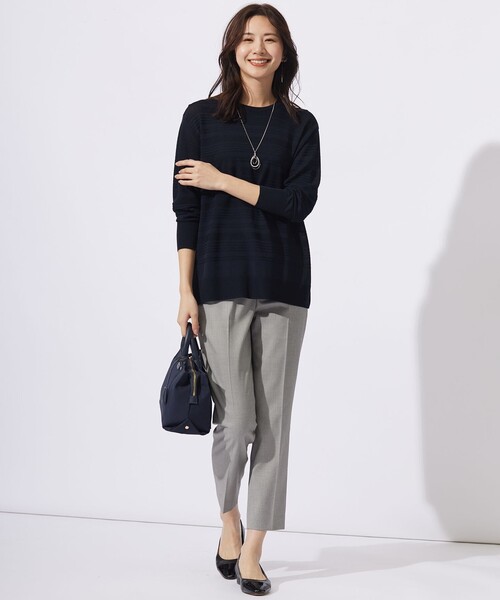 ニット セーター 「WEB限定カラーあり・洗える」SILKY RAYON STRETCH ボーダー ニット レディース ニット セーター 「WEB限定カラーあり・洗える」SILKY RAYON