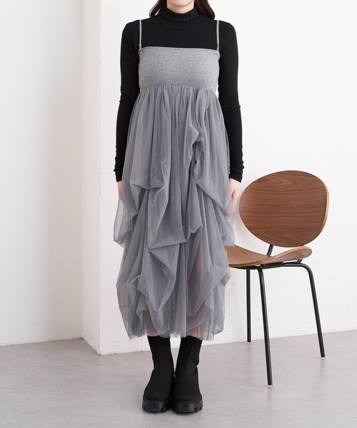 チュール★ティアード★ベアトップ★ワンピース★MARCHESA NOTTE MARCHESA NOTTE】ベアトップ チュール ティアードワンピース
