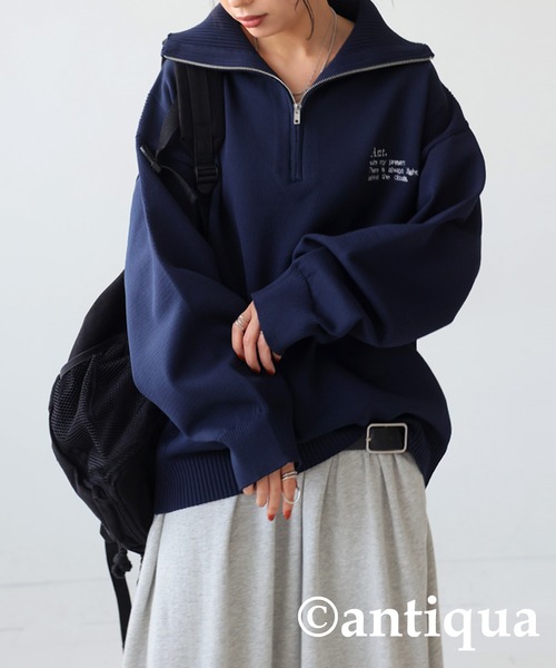 ニット セーター 刺繍ロゴニット レディース メンズ