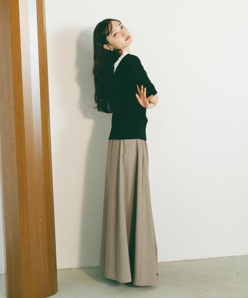 VANNIE U スカート ボリュームギャザーロングスカート