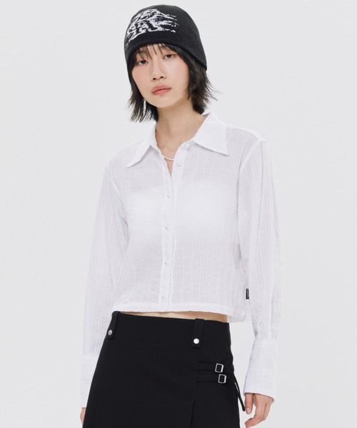 ブラウス シャツ A'GEM/9 × .kom 「ROMANTIC CROWN/ロマンティック クラウン」 WINGED CUFFS SHIRT/ウイ