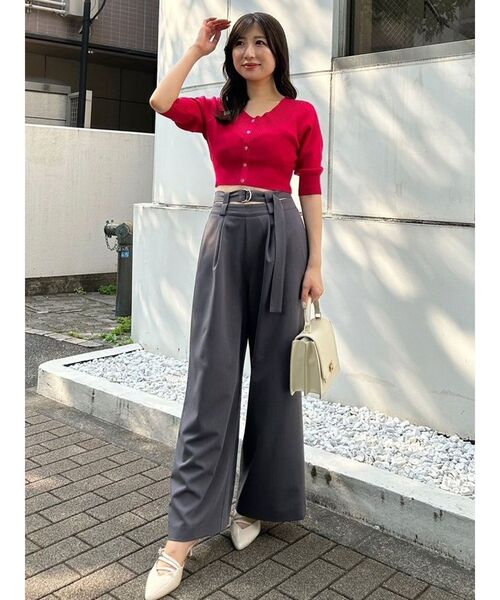 MERCURYDUOベルト付ワイドパンツ♡ MERCURYDUO パンツ ダブルウエストベルトパンツ レディース