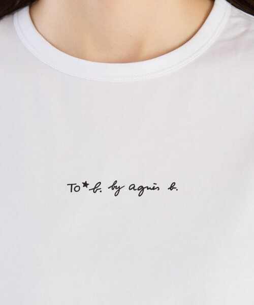 To b. by agnes tシャツ 半袖 ミニロゴ コットン Tシャツ レディース