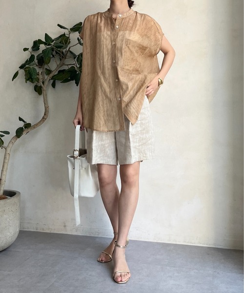 DouDou（ドゥドゥ） シャツ ブラウス シアープリントフレンチシャツ 