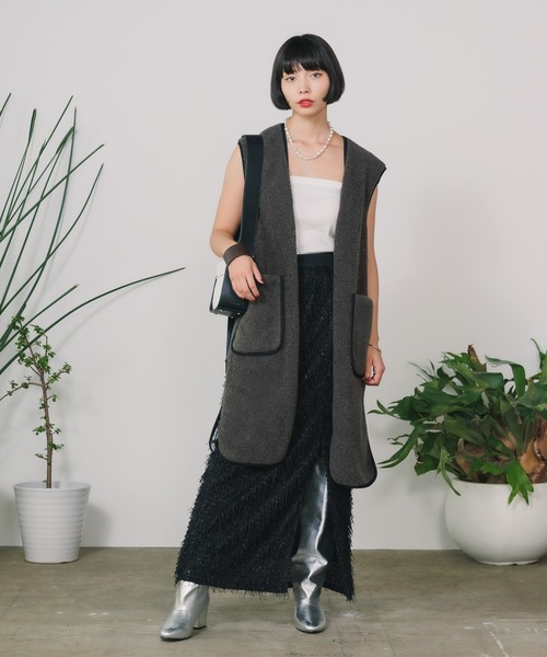 ベスト ジレ ESLOW/エスロー BOA VEST ボアベスト レディース