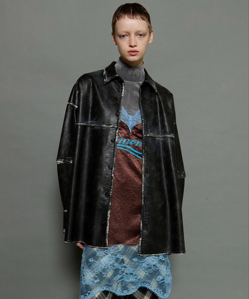 MAISON SPECIAL ブラウス シャツ 2way Vegan Leather Shirt/2WAY  