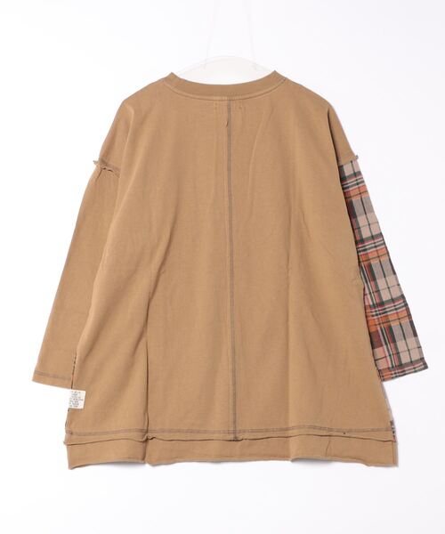 tシャツ CUBE SUGAR/キューブシュガー　天竺ｘデニムパウダー加工長袖リメイク風PO レディース 11044816.jpg