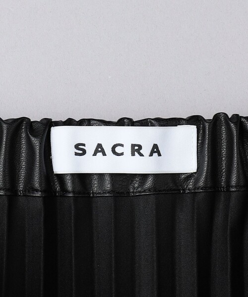 スカート 「SACRA」レザーライク プリーツスカート レディース 
