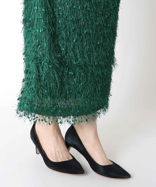 Jines（ジネス） スカート フリンジフェザーストレートスカート「WEB