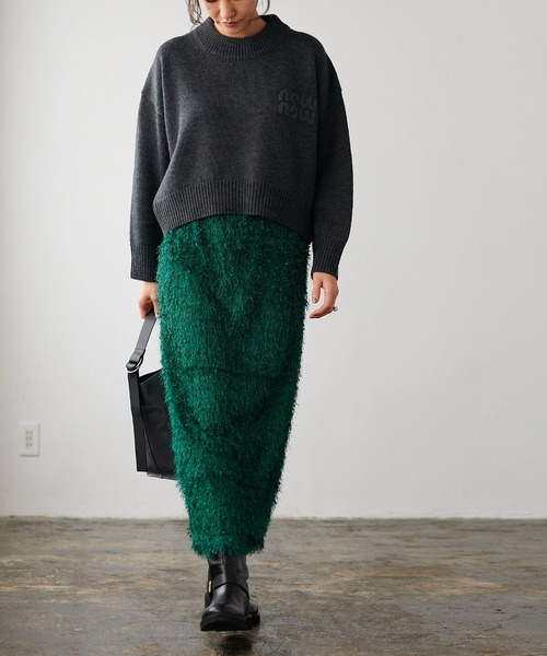 Jines（ジネス） スカート フリンジフェザーストレートスカート「WEB