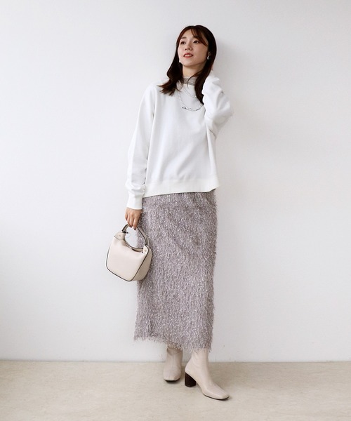 Jines（ジネス） スカート フリンジフェザーストレートスカート「WEB